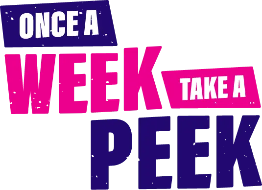 Once a week take a peek logo dark logo