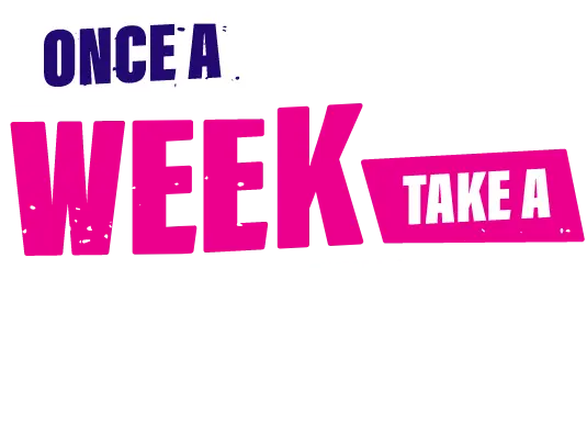 Once a week take a peek logo light logo